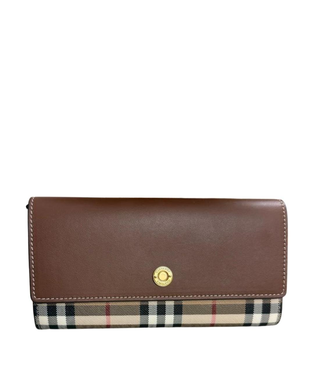 BURBERRY Коричневый кожаный кошелек, фото 1