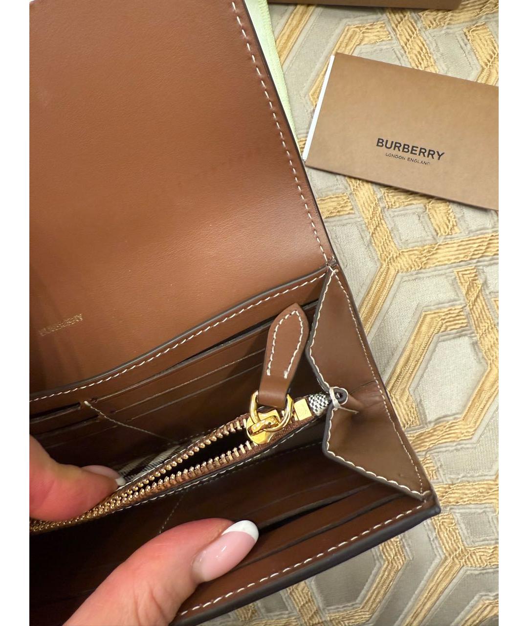 BURBERRY Коричневый кожаный кошелек, фото 5
