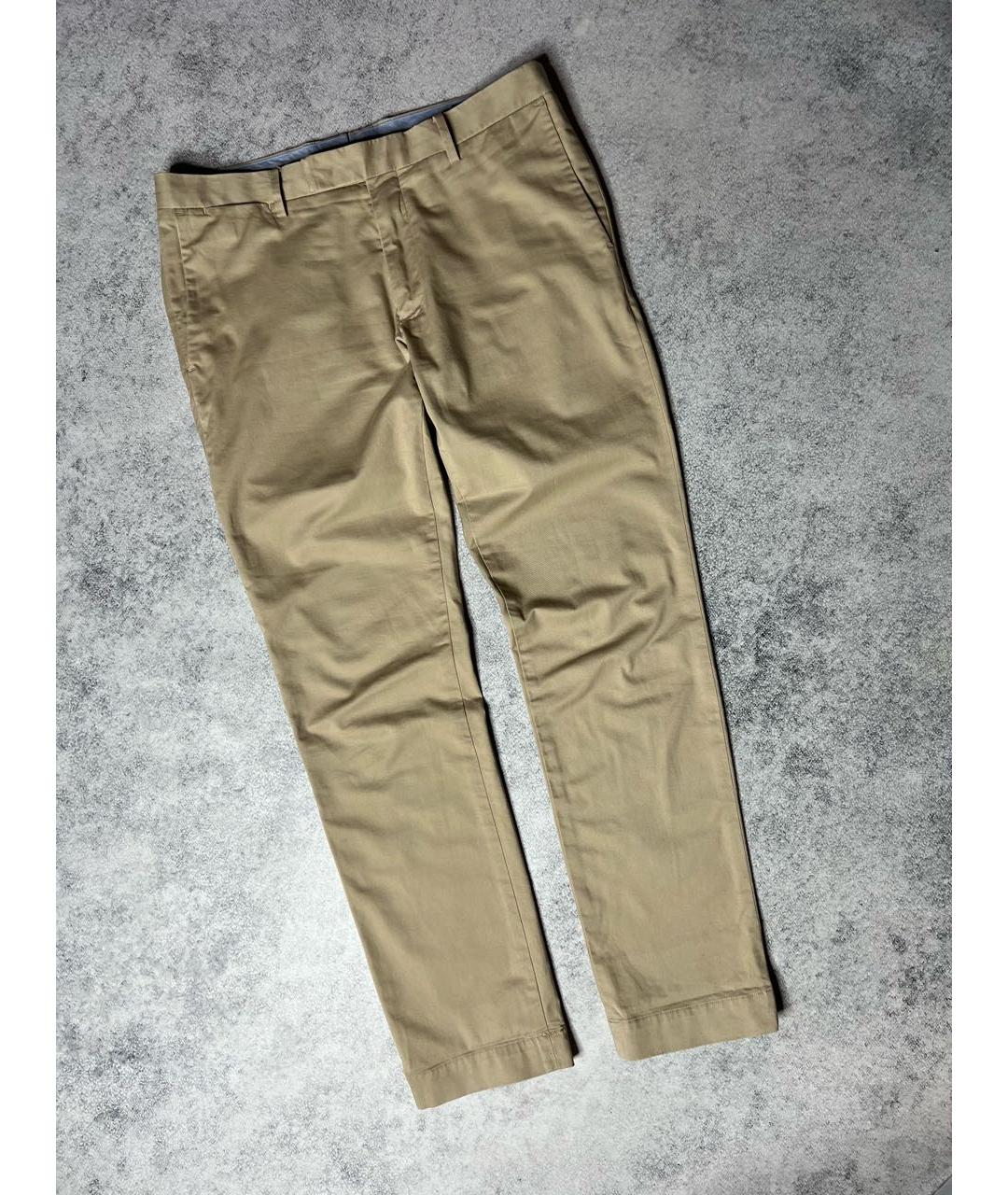 RALPH LAUREN Бежевые хлопко-эластановые брюки чинос, фото 8