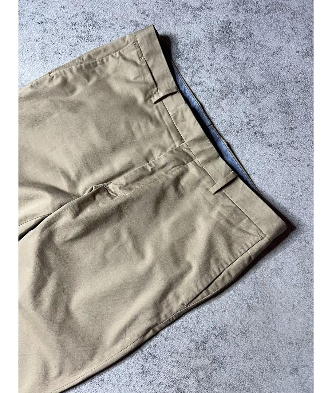 RALPH LAUREN Бежевые хлопко-эластановые брюки чинос, фото 3