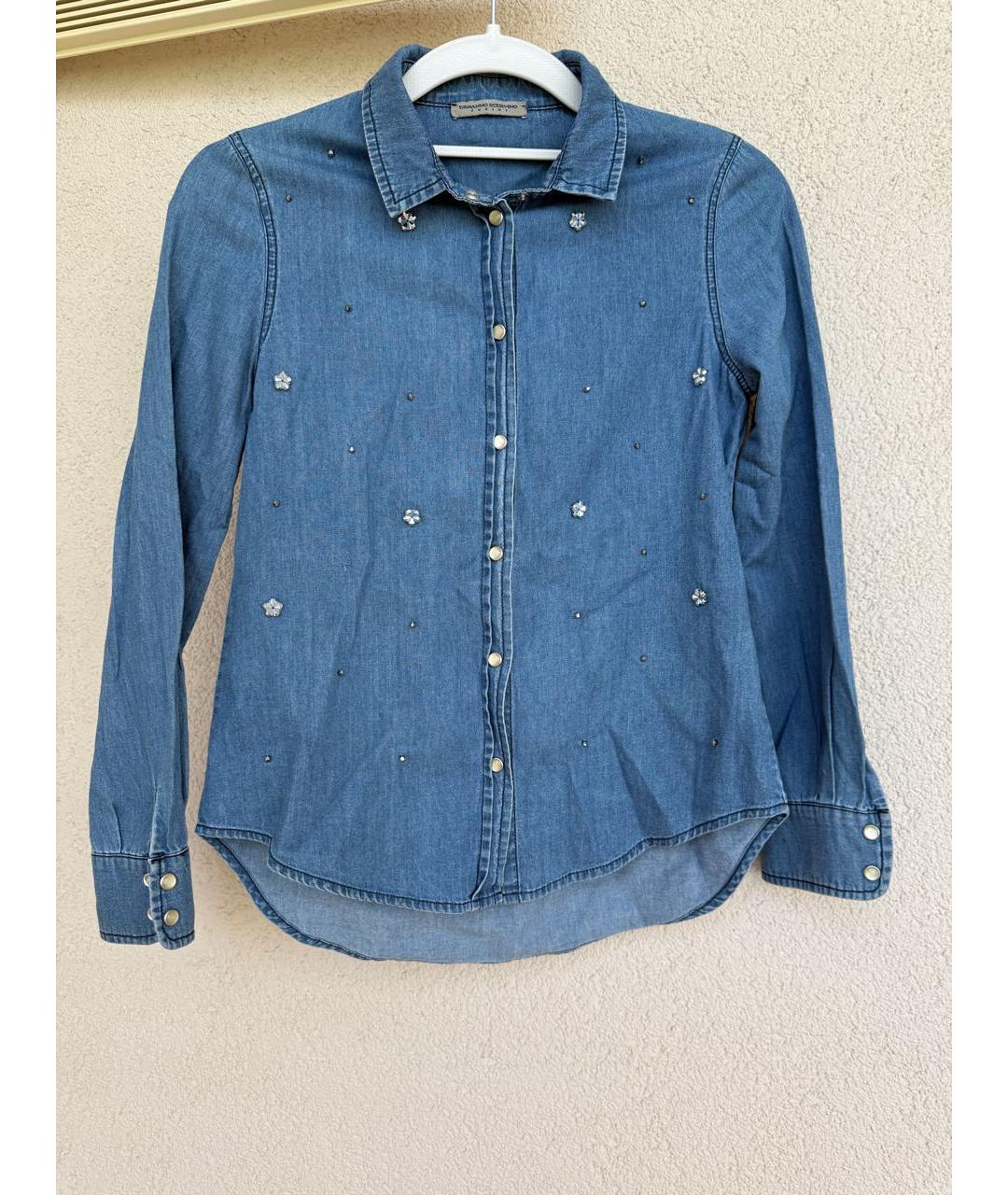 ERMANNO SCERVINO Синяя деним рубашка/блузка, фото 5