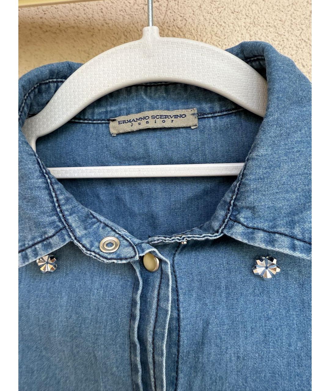 ERMANNO SCERVINO Синяя деним рубашка/блузка, фото 4