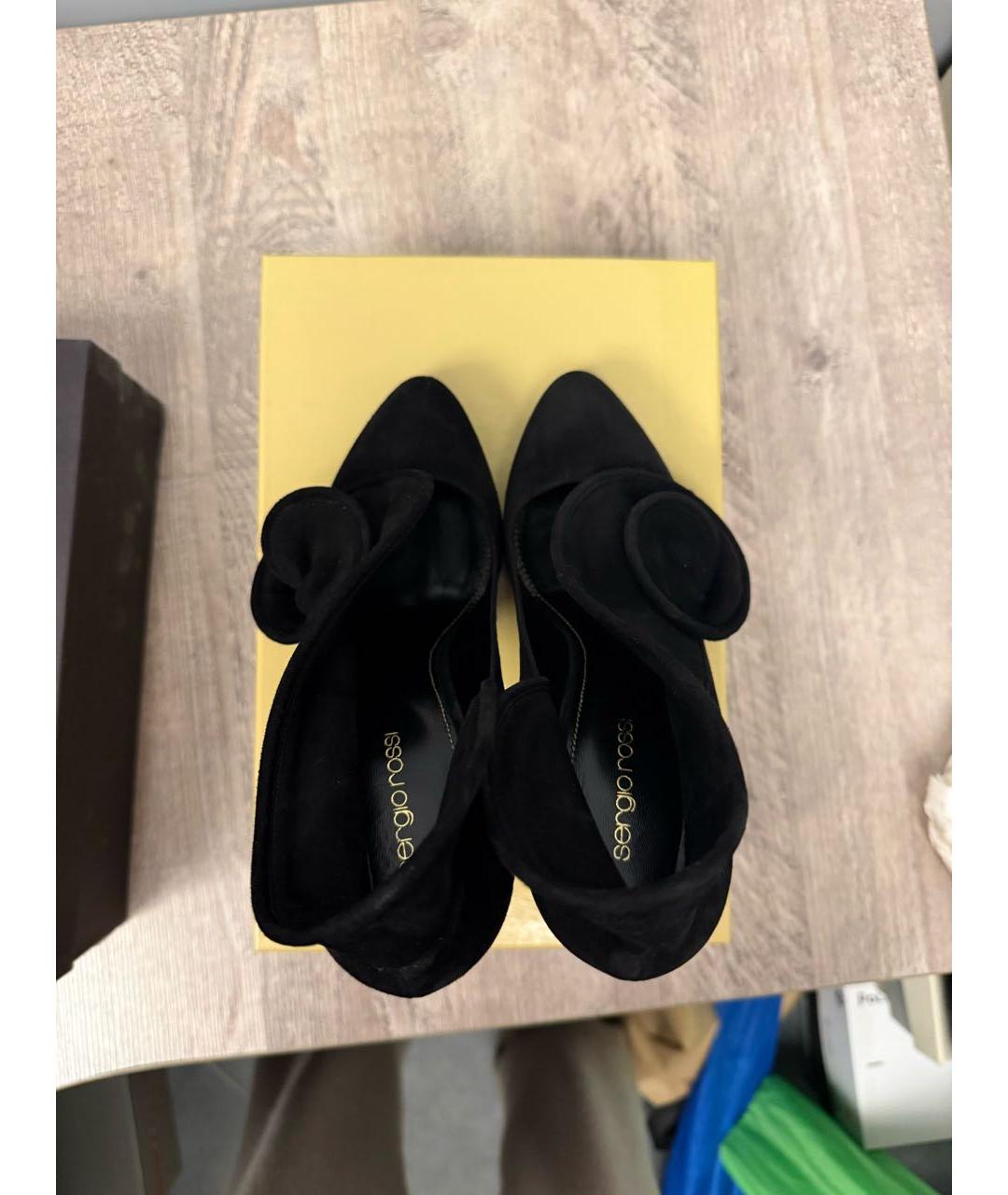 SERGIO ROSSI Черные замшевые туфли, фото 3