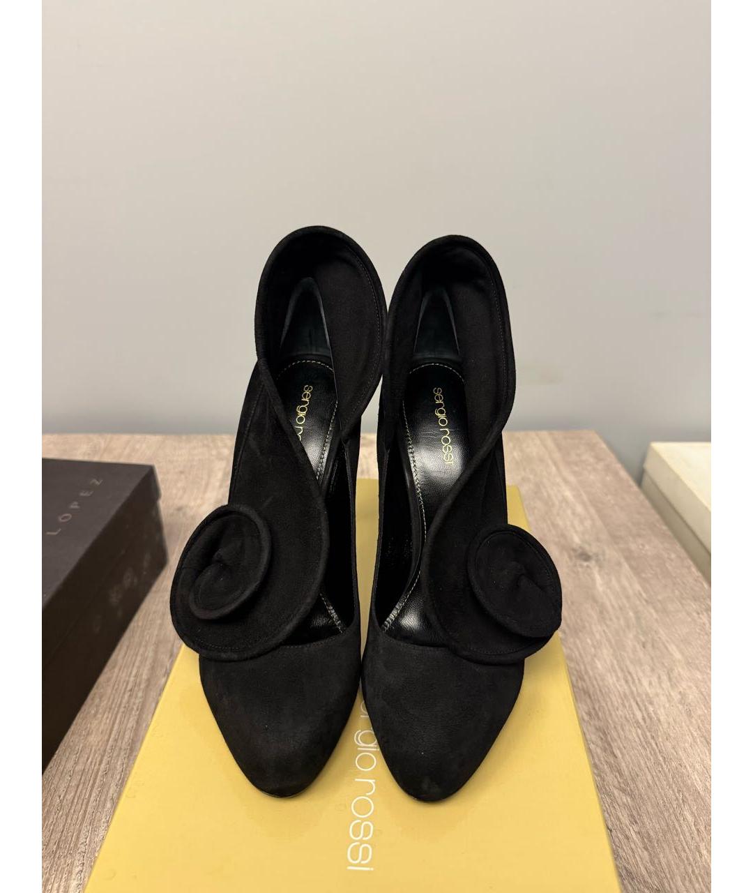 SERGIO ROSSI Черные замшевые туфли, фото 2