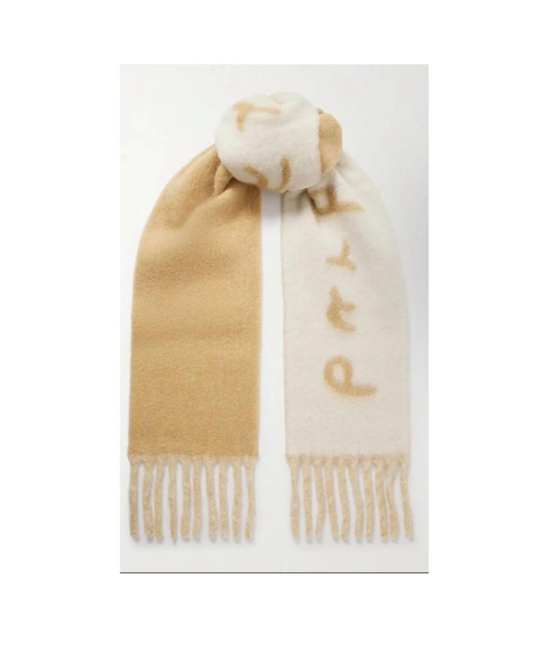 BURBERRY Бежевый шерстяной шарф, фото 2