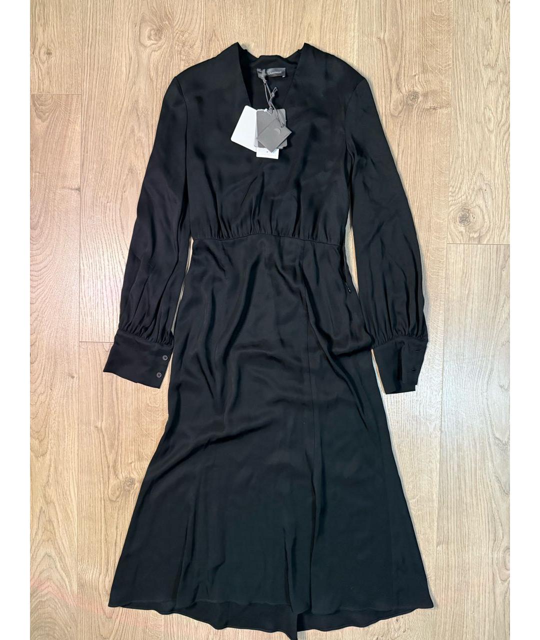 LORENA ANTONIAZZI Черное шелковое вечернее платье, фото 7