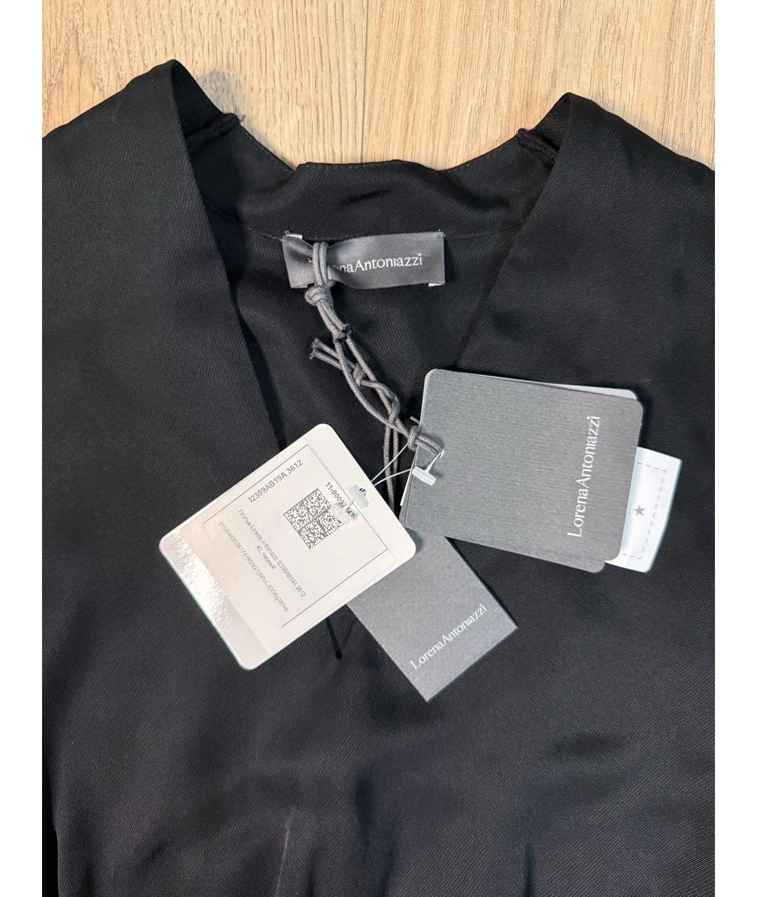 LORENA ANTONIAZZI Черное шелковое вечернее платье, фото 3