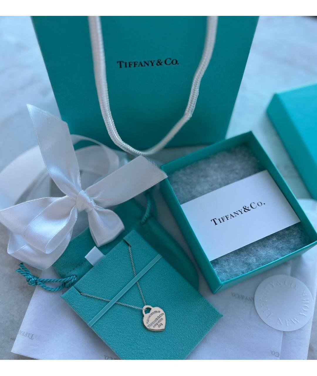 TIFFANY&CO Бирюзовая серебряная цепочка/подвеска, фото 4
