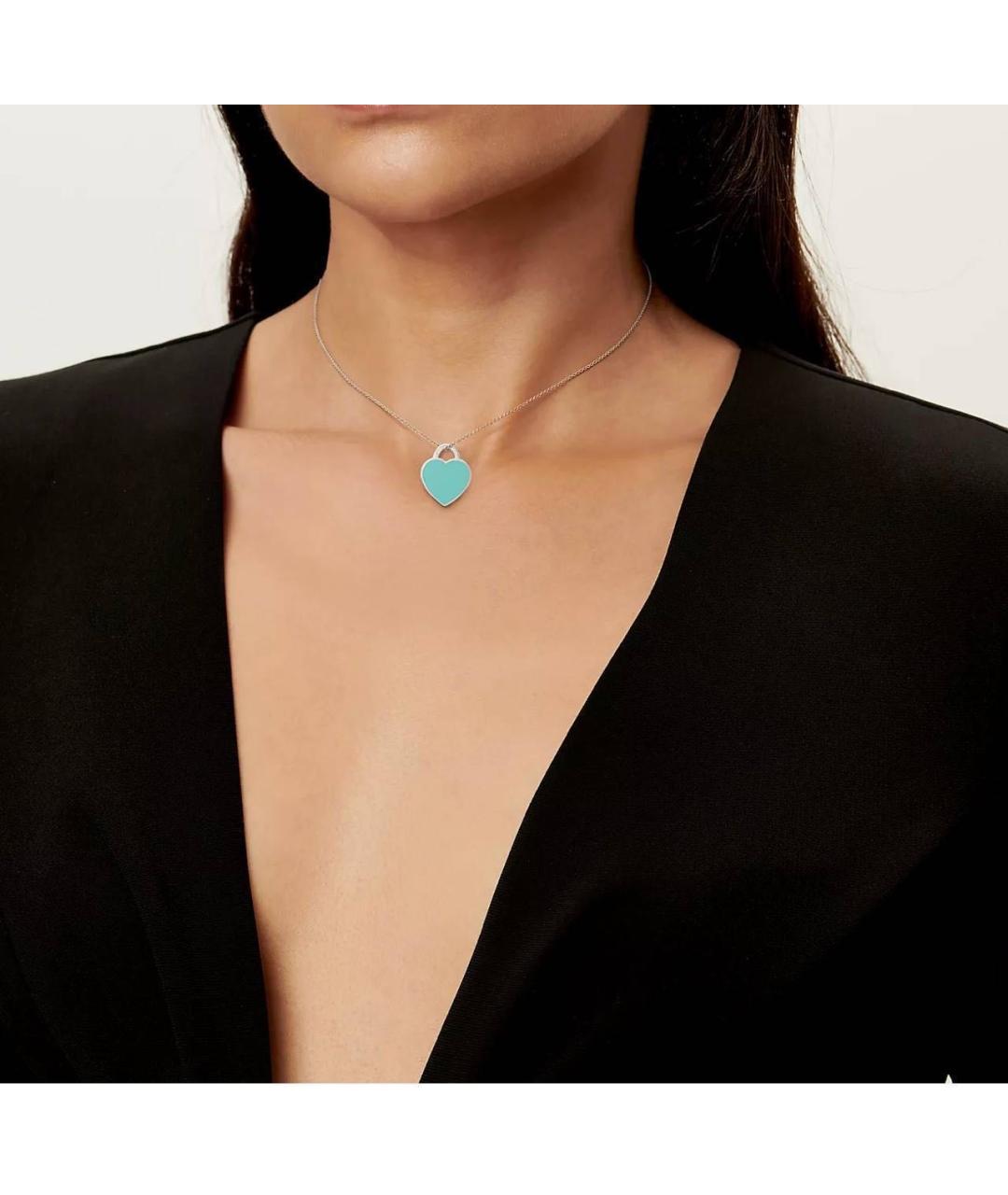 TIFFANY&CO Бирюзовая серебряная цепочка/подвеска, фото 5