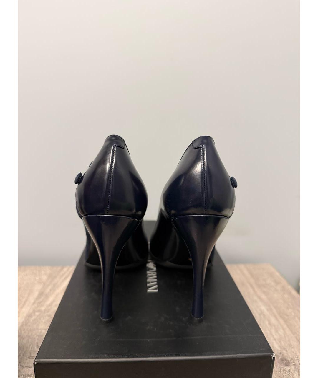 EMPORIO ARMANI Синие кожаные туфли, фото 4