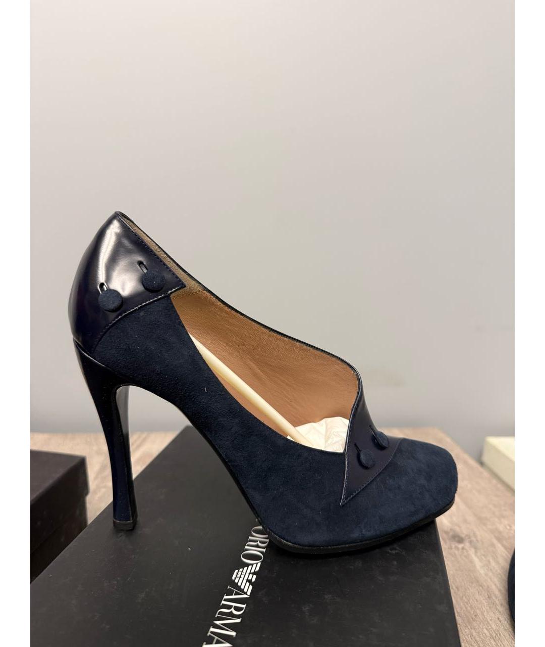 EMPORIO ARMANI Синие кожаные туфли, фото 6