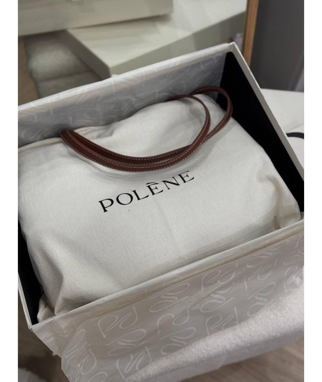 POLENE Коричневая кожаная сумка тоут, фото 5