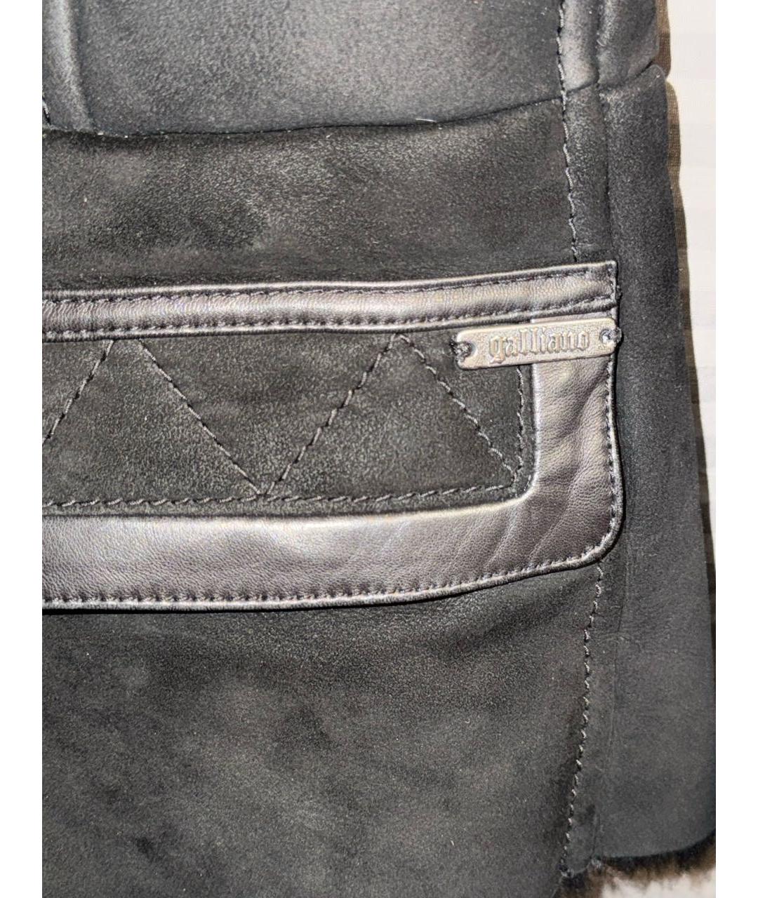 JOHN GALLIANO Черная кожаная дубленка, фото 3