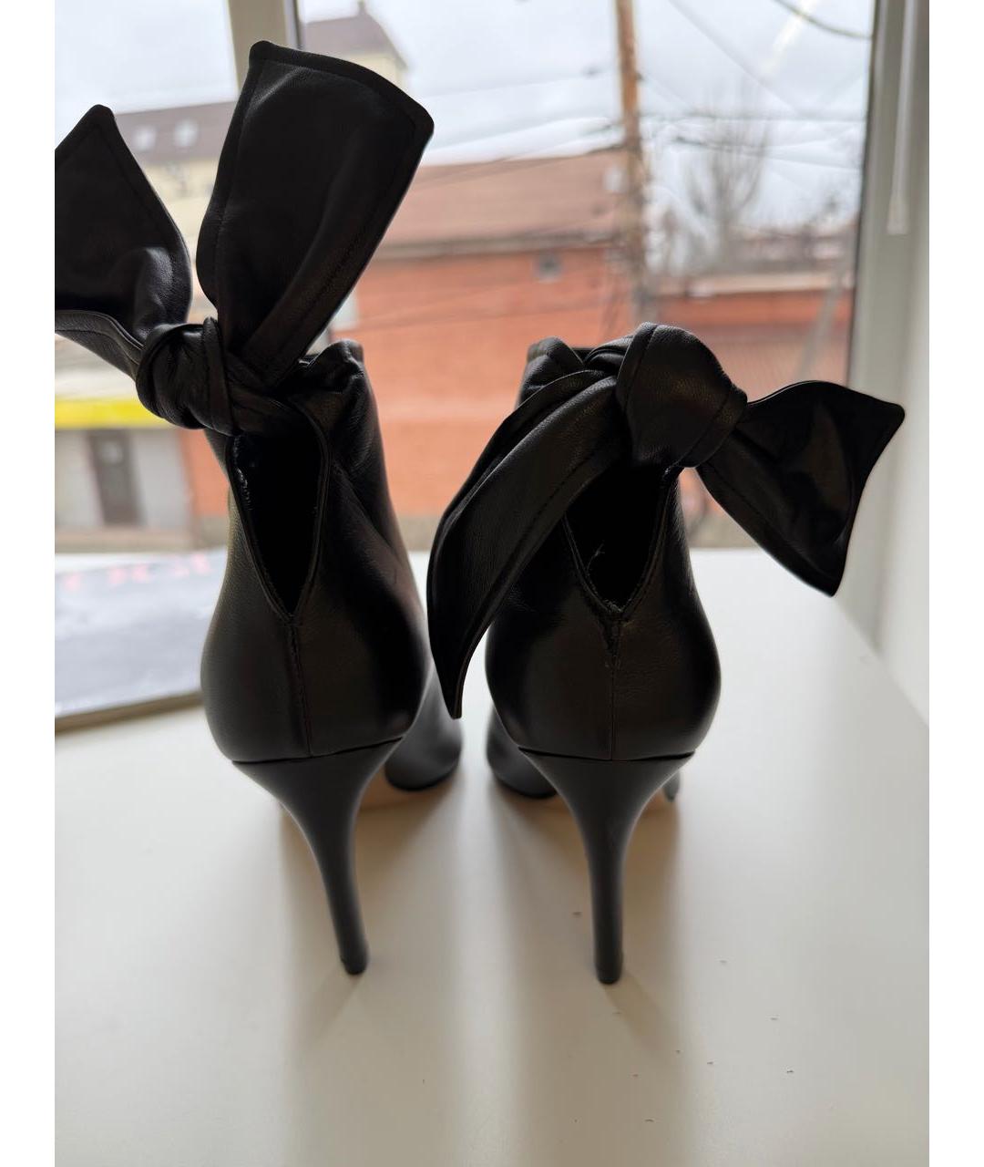 CHRISTIAN DIOR Черные кожаные ботильоны, фото 2