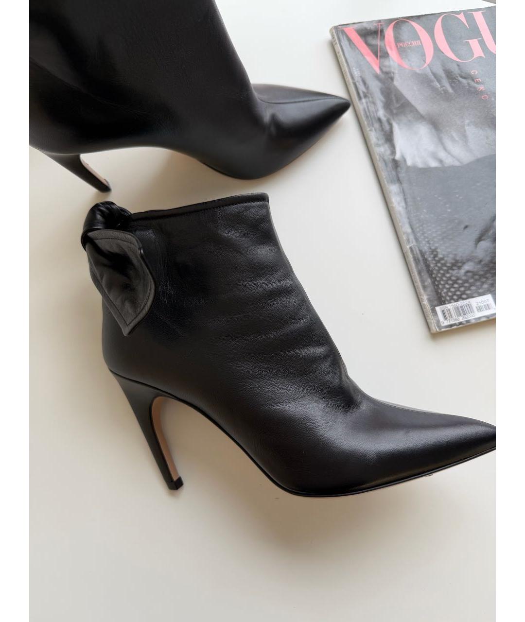 CHRISTIAN DIOR Черные кожаные ботильоны, фото 7