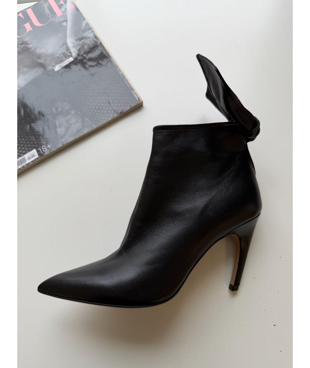 CHRISTIAN DIOR Черные кожаные ботильоны, фото 3