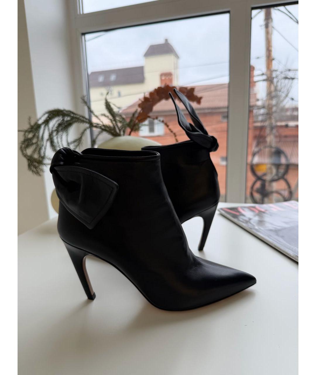 CHRISTIAN DIOR Черные кожаные ботильоны, фото 4