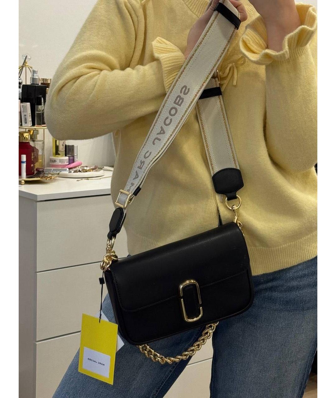 MARC JACOBS Черная кожаная сумка через плечо, фото 8