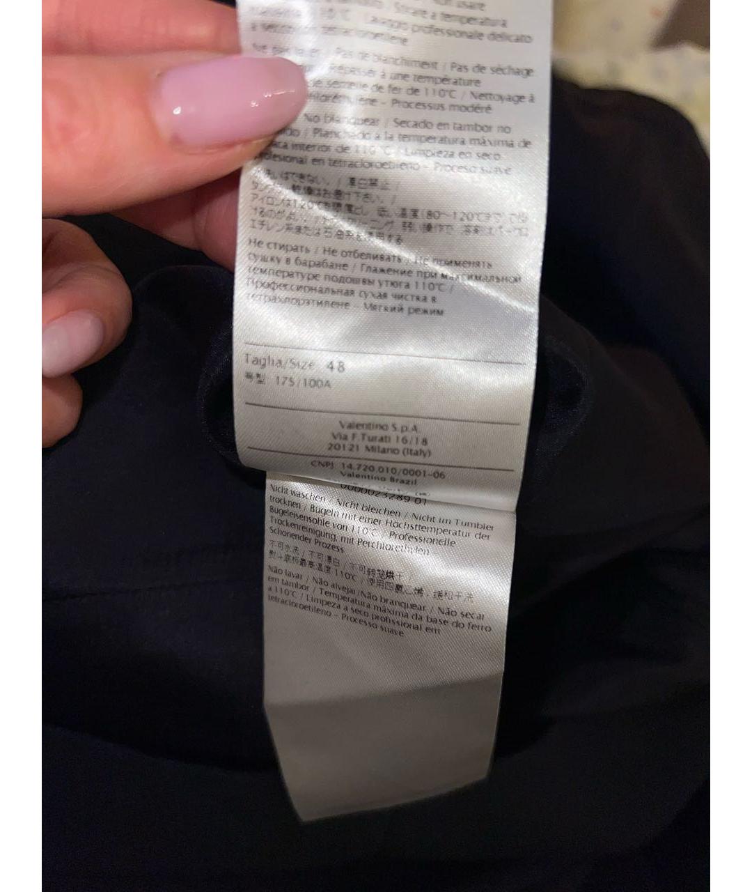 VALENTINO Темно-синее шерстяное коктейльное платье, фото 5