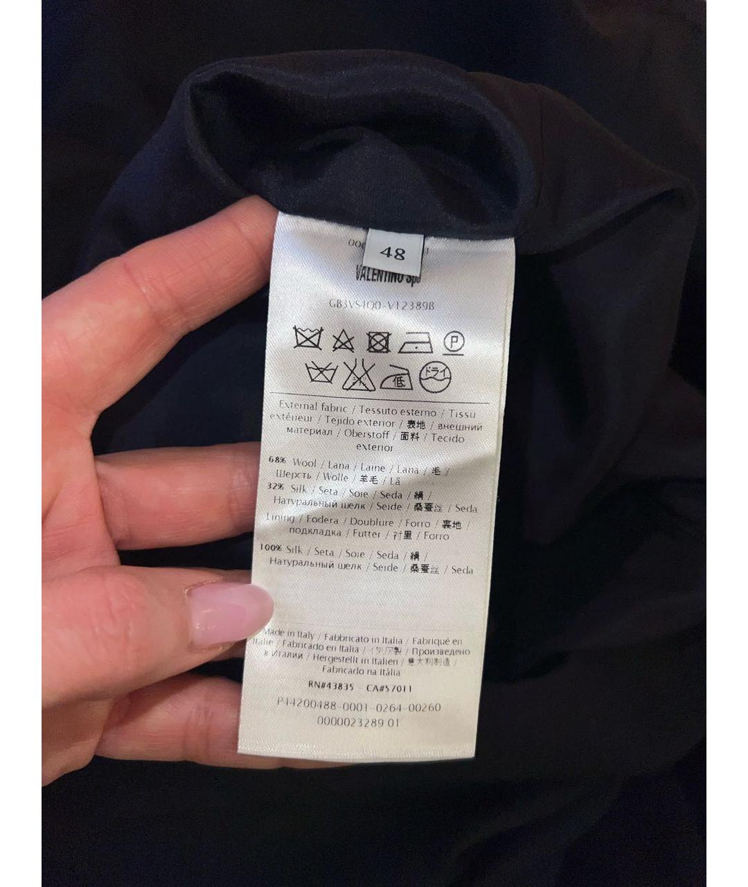 VALENTINO Темно-синее шерстяное коктейльное платье, фото 4