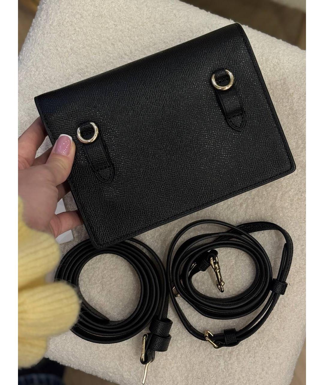 COACH Черная кожаная сумка через плечо, фото 5