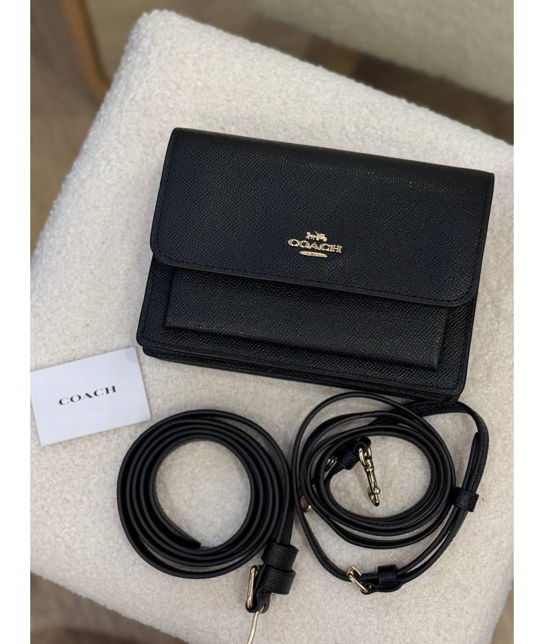 COACH Черная кожаная сумка через плечо, фото 9