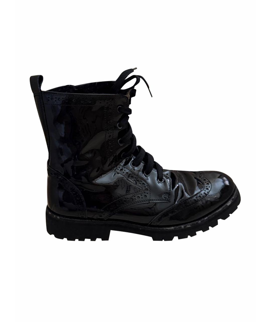 ERMANNO SCERVINO Черные ботинки из лакированной кожи, фото 1