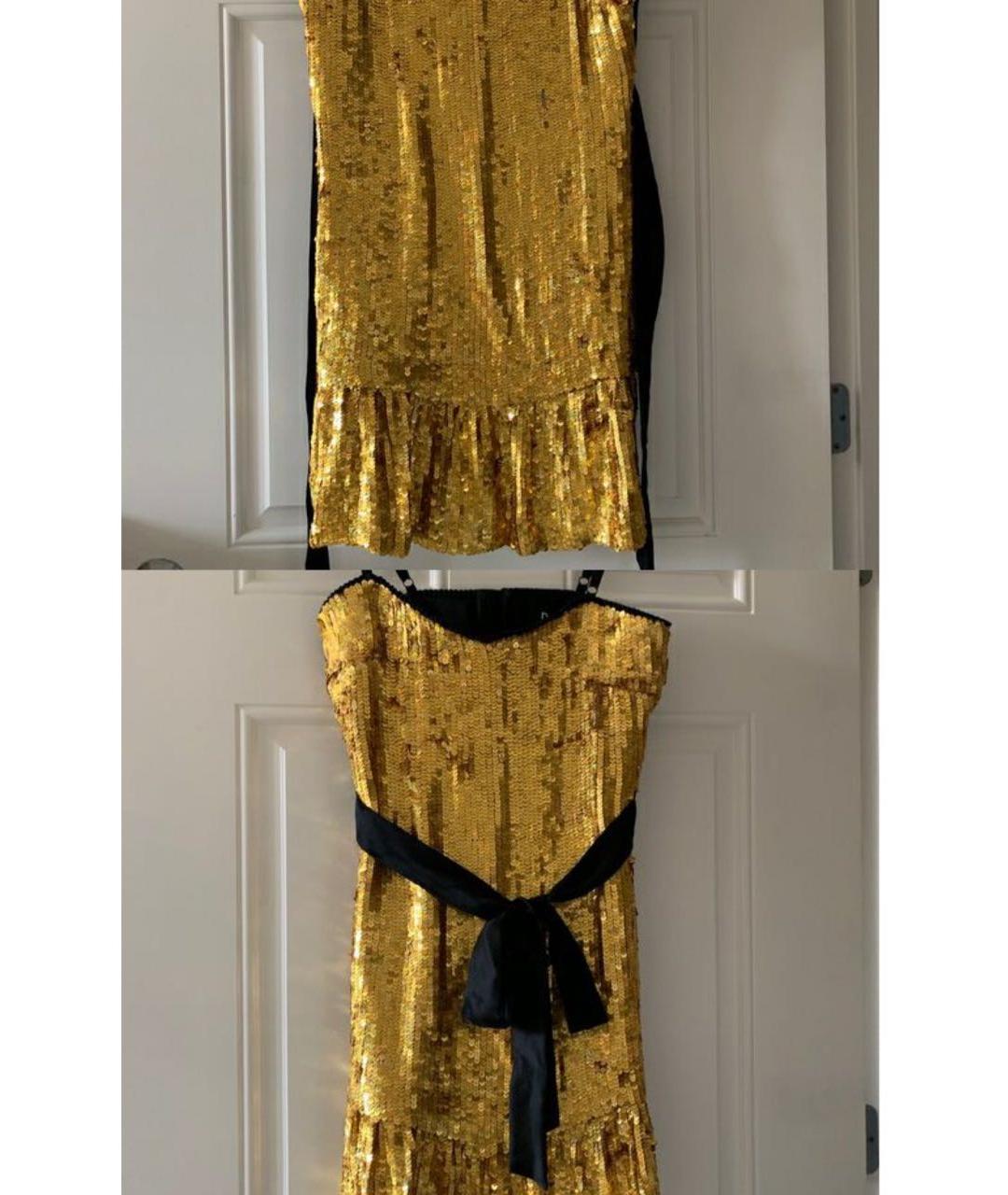 DOLCE&GABBANA Золотое сетчатое вечернее платье, фото 7