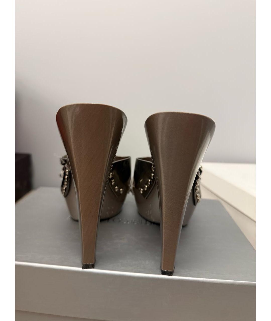 GIAN MARCO LORENZI Серебряные кожаные сабо, фото 4