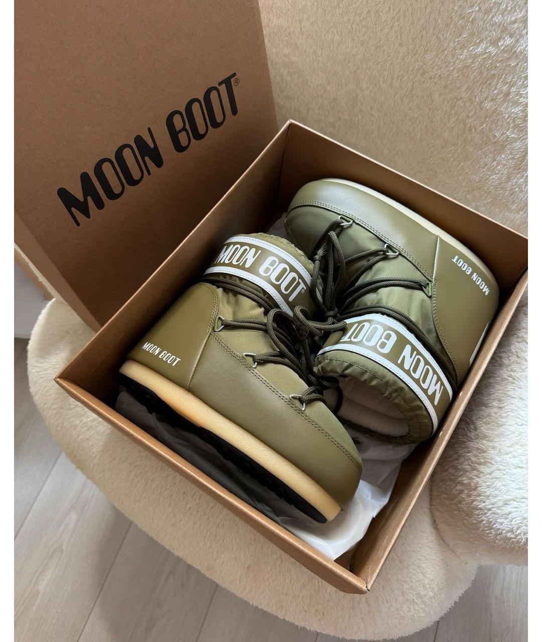 MOON BOOT Зеленые ботинки, фото 3