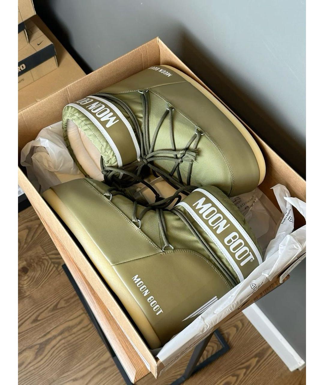 MOON BOOT Зеленые ботинки, фото 4