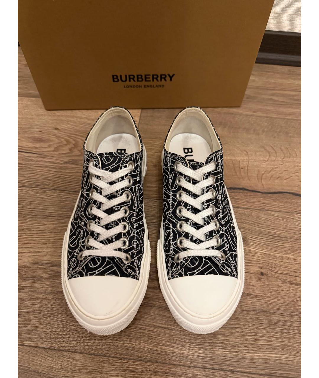 BURBERRY Черные текстильные кеды, фото 2