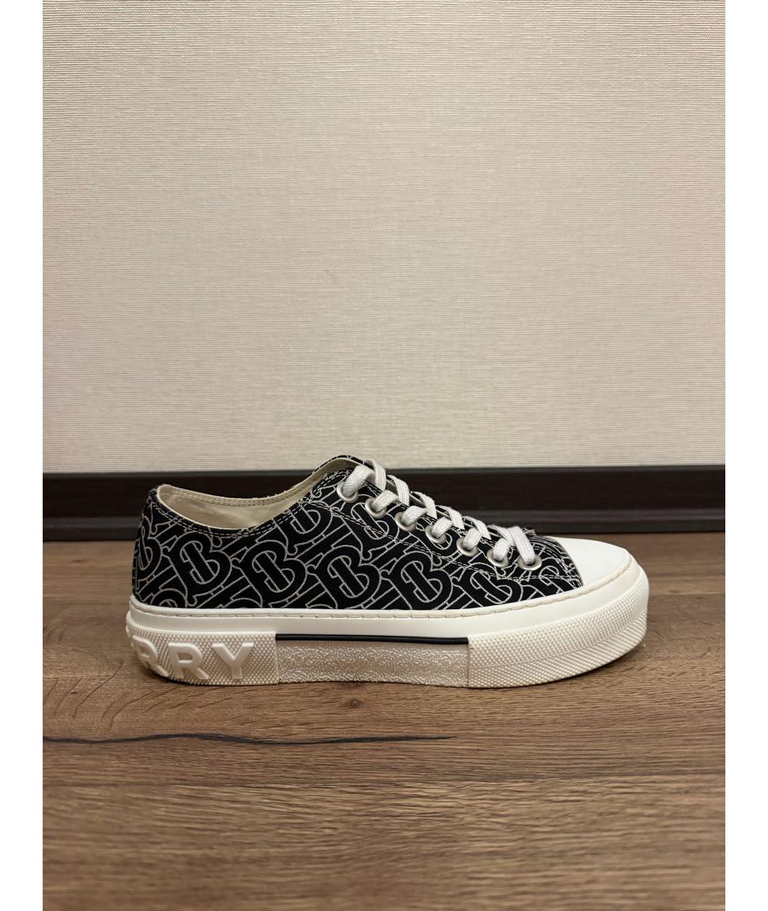 BURBERRY Черные текстильные кеды, фото 6