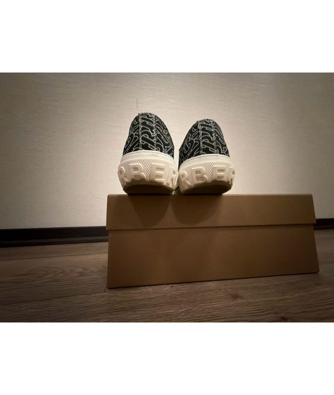 BURBERRY Черные текстильные кеды, фото 5