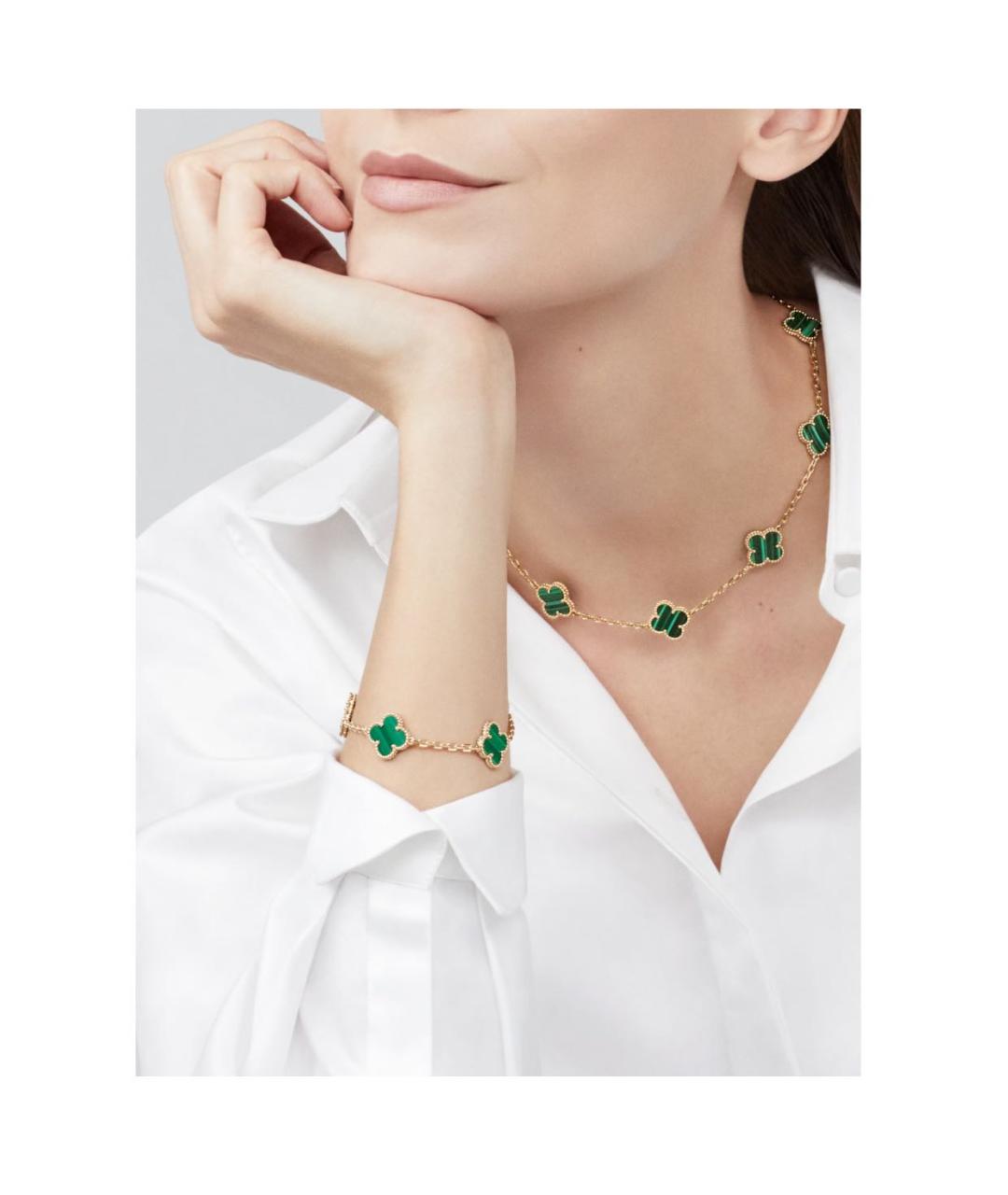 VAN CLEEF & ARPELS Зеленый браслет из желтого золота, фото 2