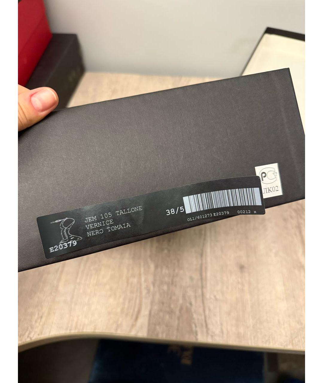 GIUSEPPE ZANOTTI DESIGN Черные босоножки из лакированной кожи, фото 5