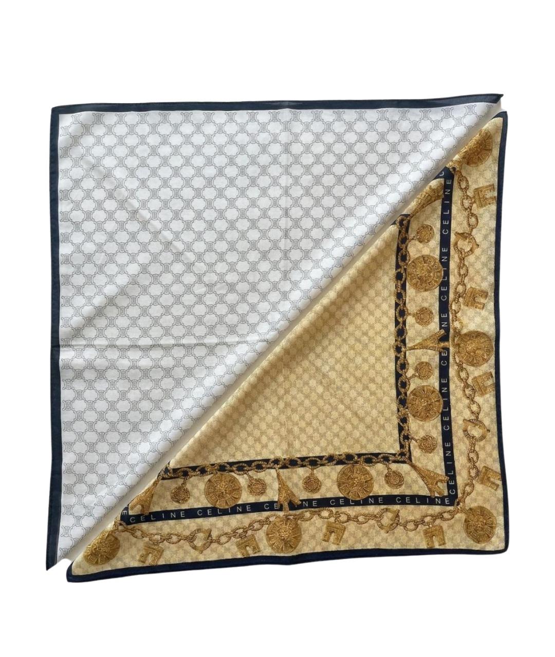 CELINE Белый хлопковый платок, фото 1