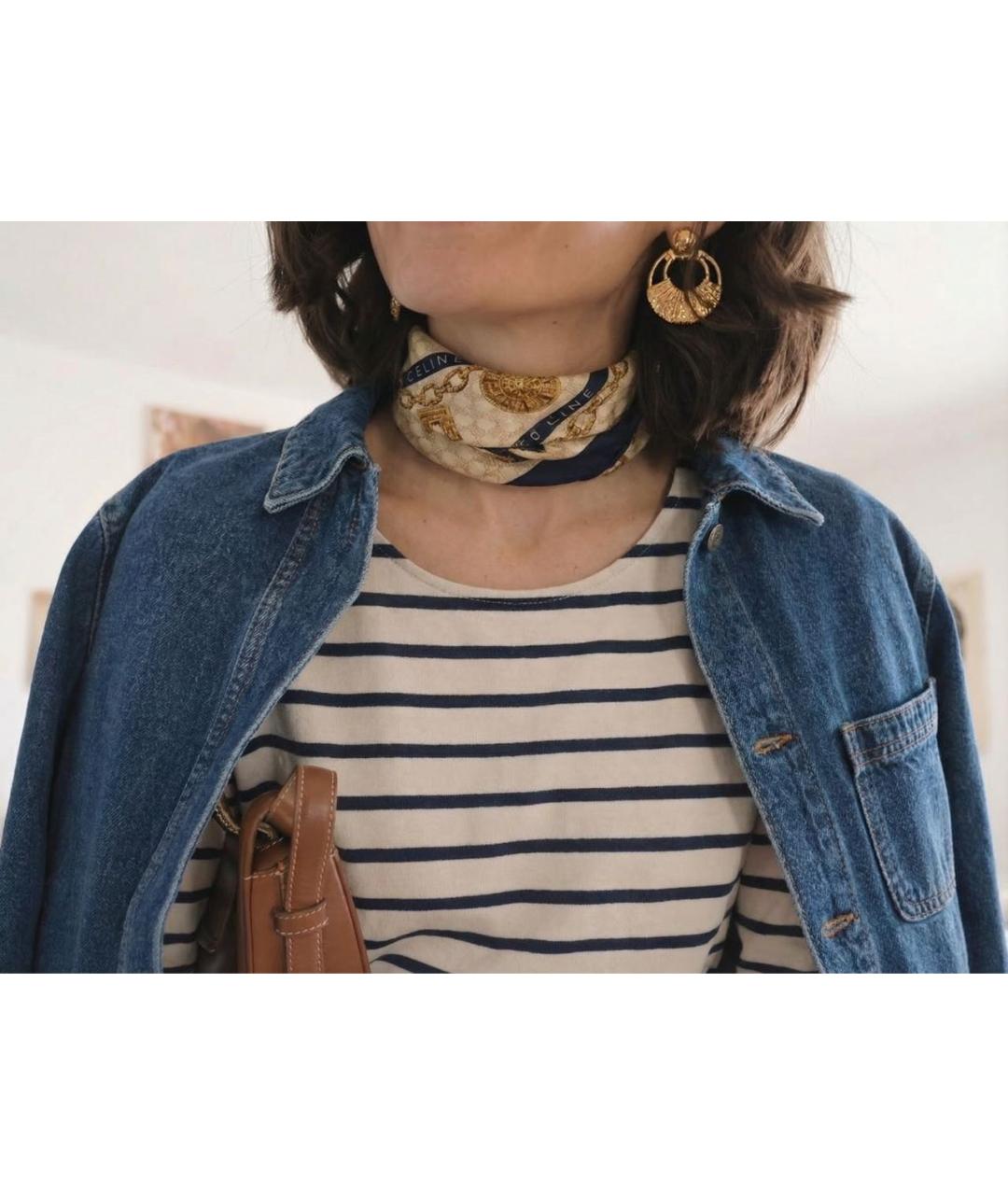 CELINE Белый хлопковый платок, фото 7