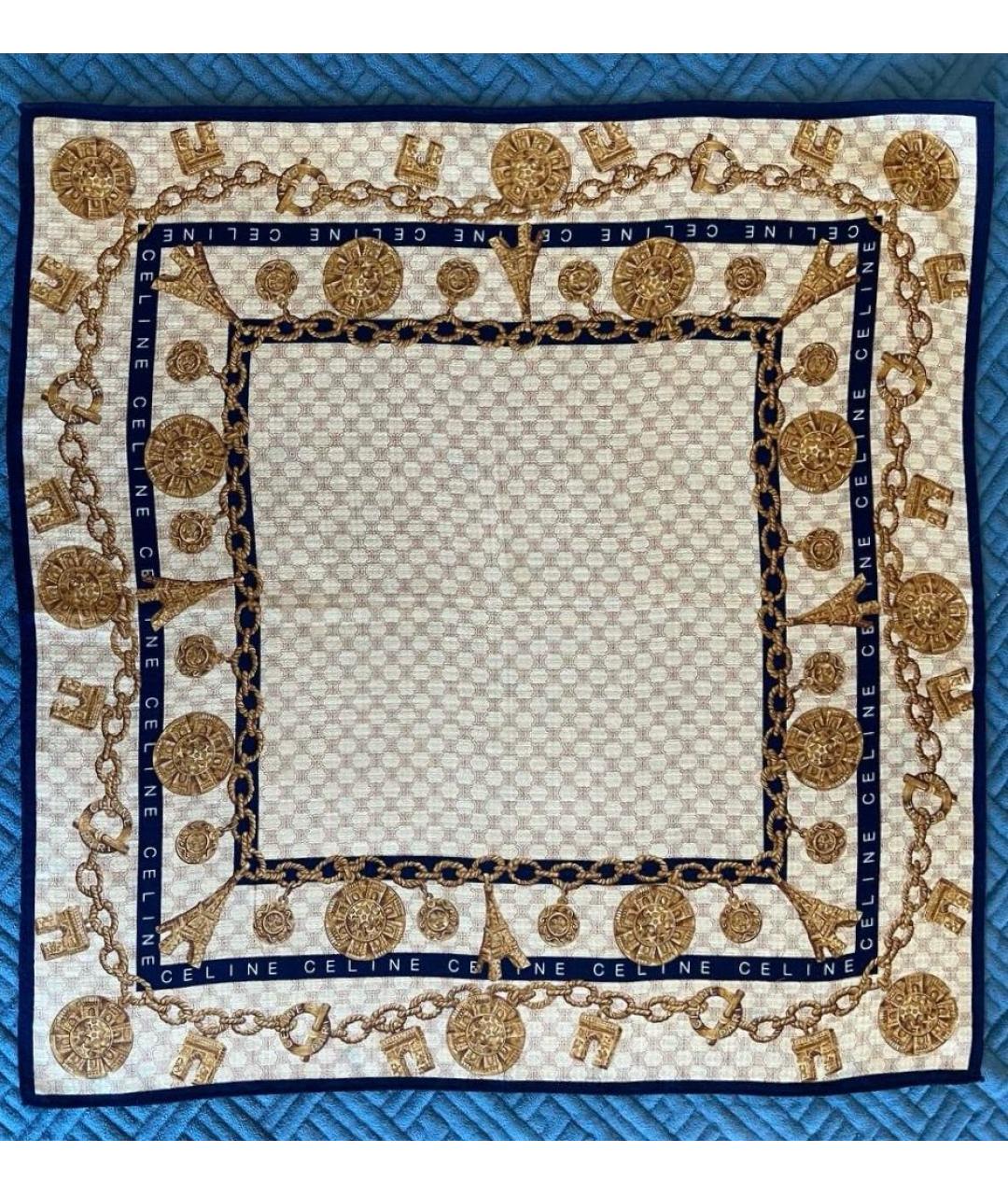 CELINE Белый хлопковый платок, фото 2