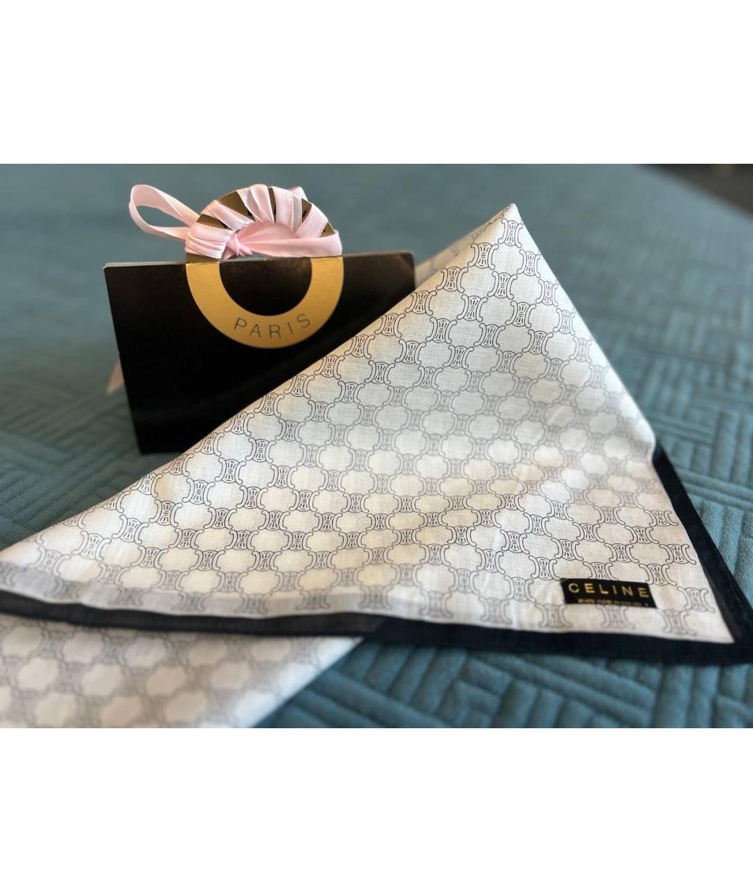 CELINE Белый хлопковый платок, фото 4