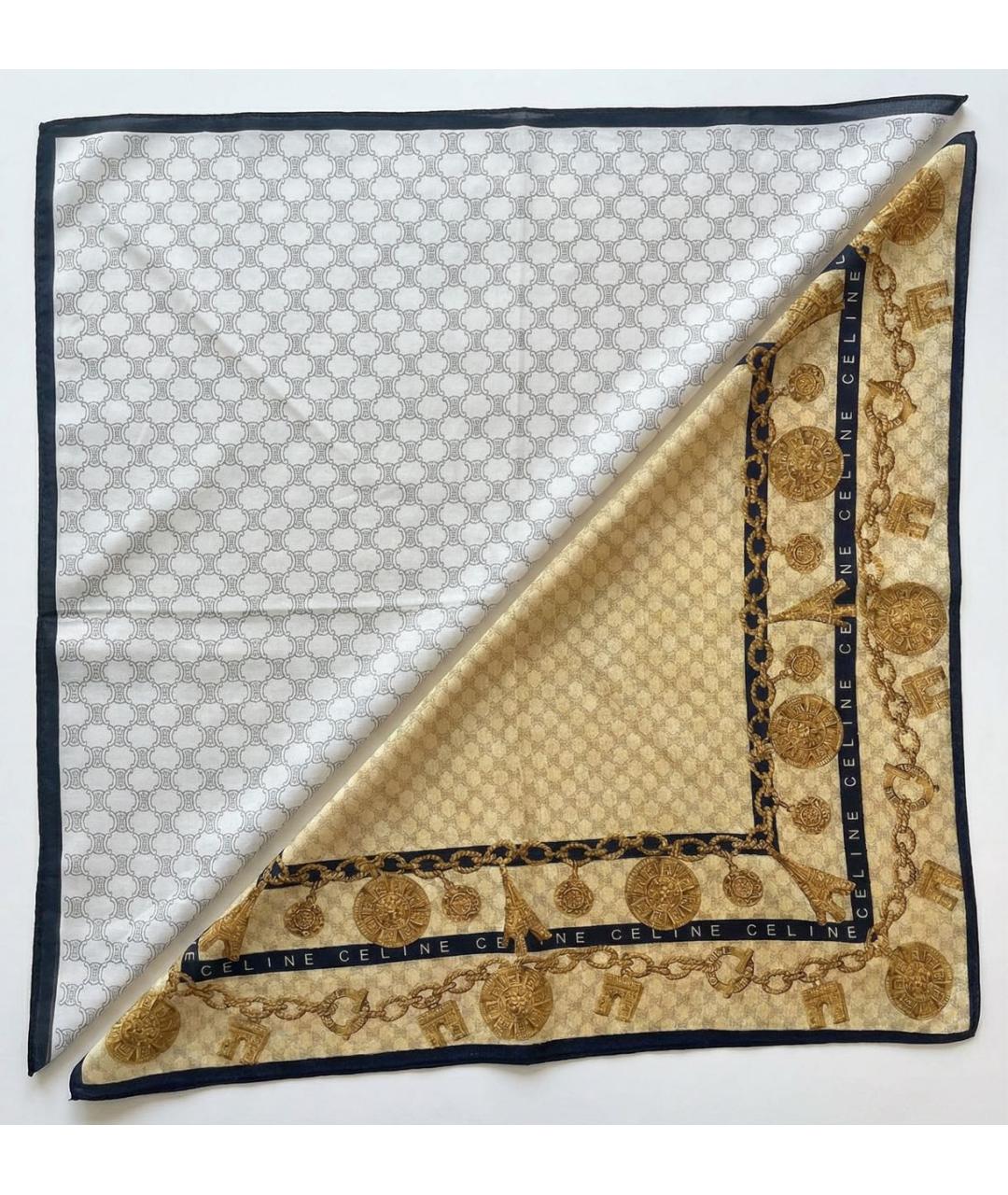 CELINE Белый хлопковый платок, фото 8