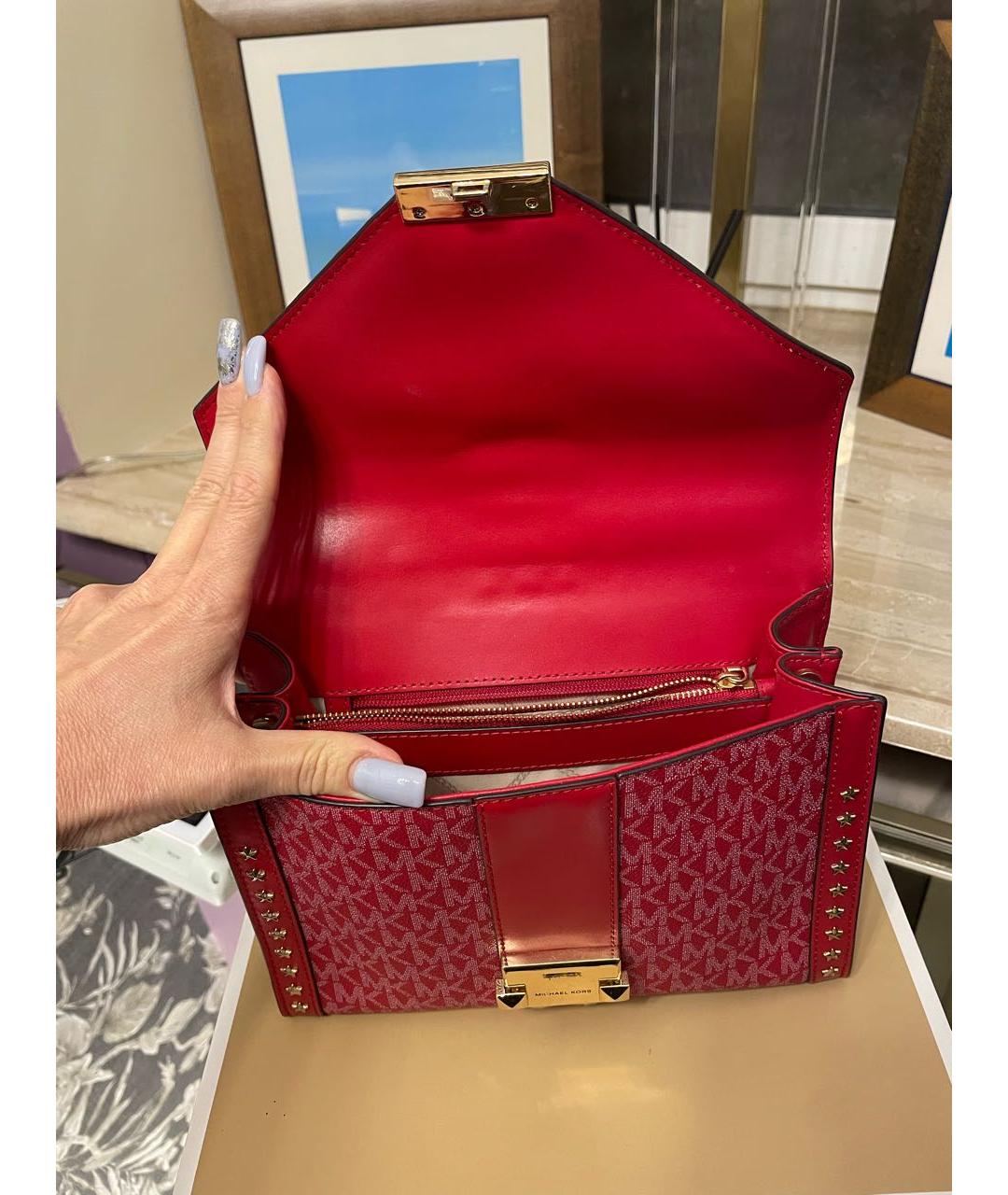 MICHAEL KORS Красная сумка через плечо из искусственной кожи, фото 2