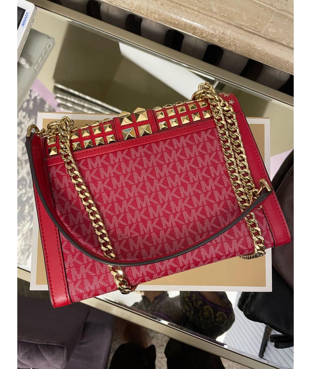 MICHAEL KORS Красная сумка через плечо из искусственной кожи, фото 7