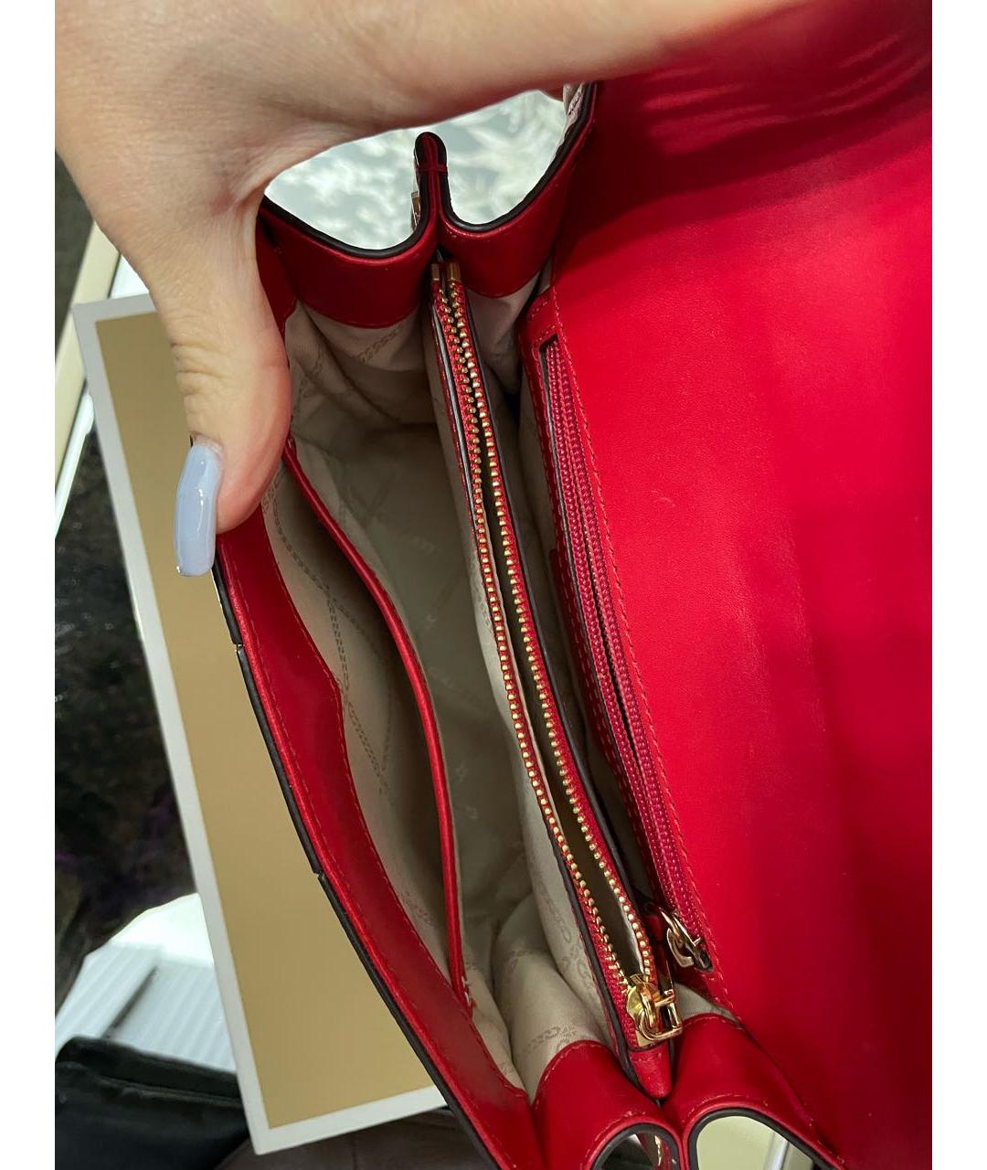 MICHAEL KORS Красная сумка через плечо из искусственной кожи, фото 4