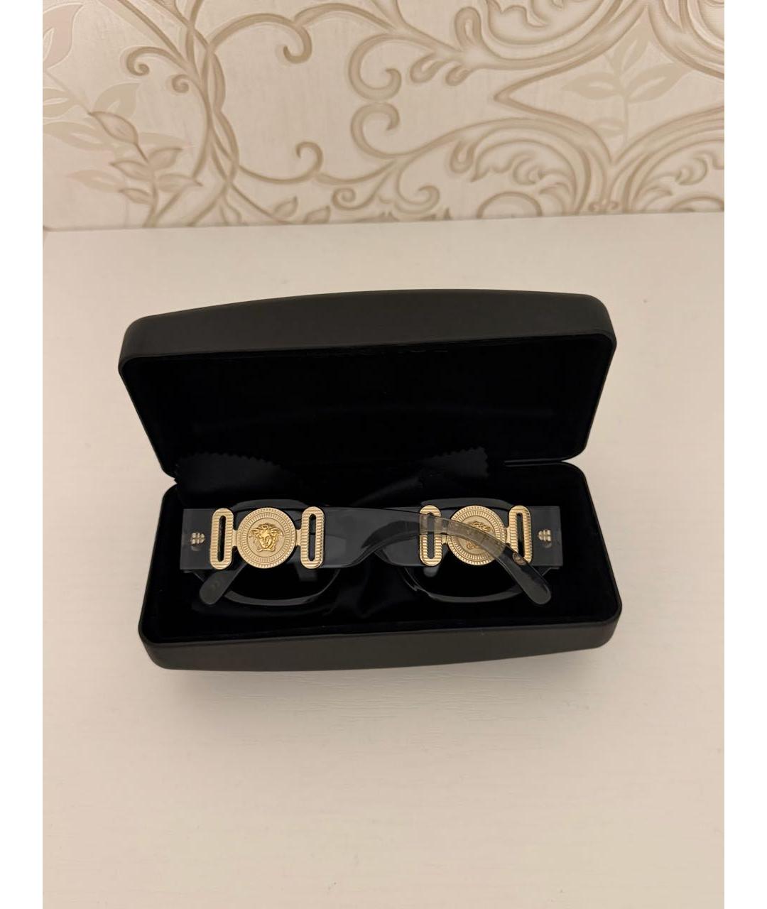 VERSACE Серебряные пластиковые солнцезащитные очки, фото 4