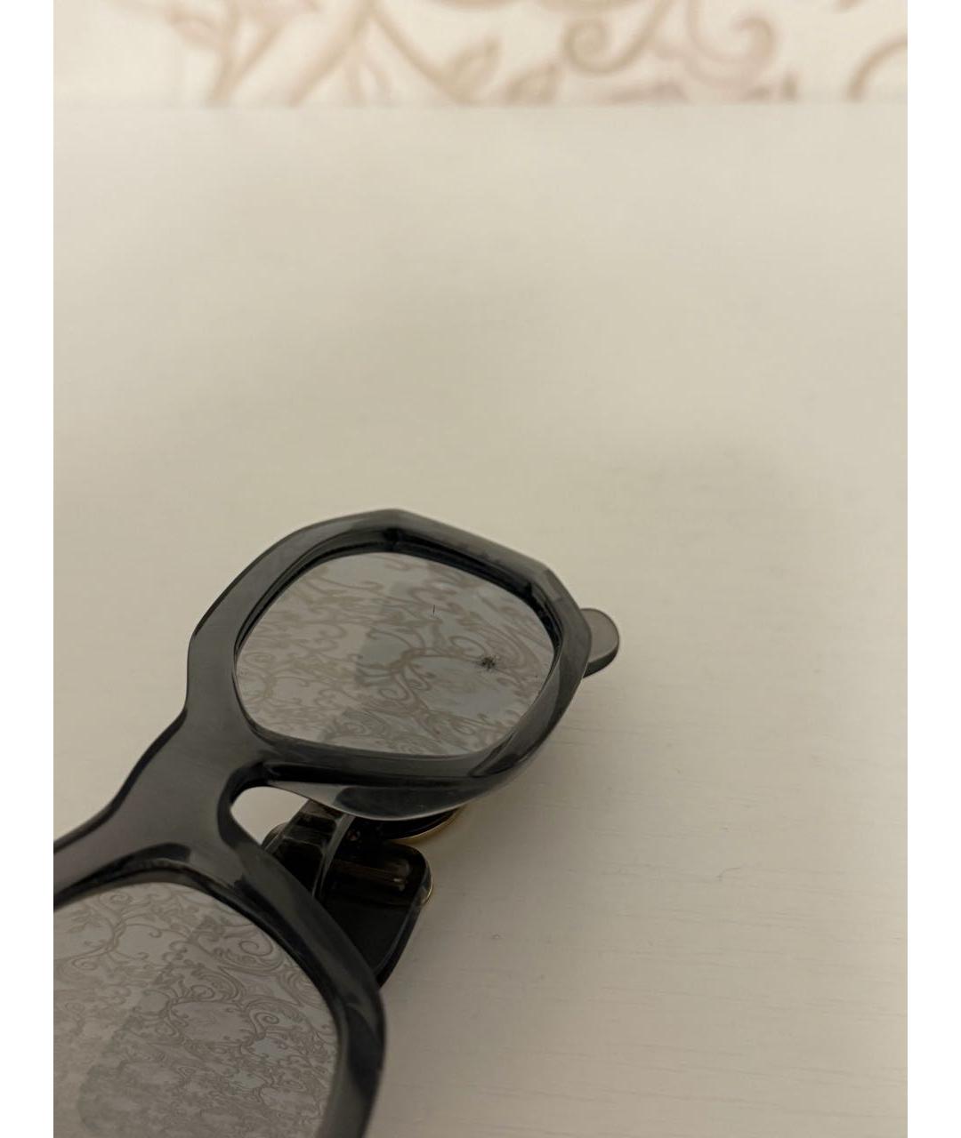 VERSACE Серебряные пластиковые солнцезащитные очки, фото 5