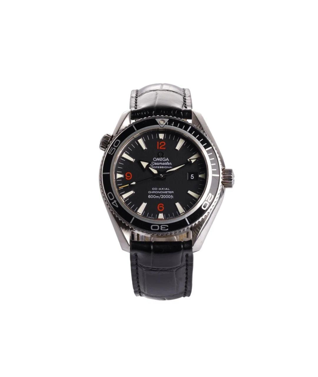 OMEGA Черные стальные часы, фото 5