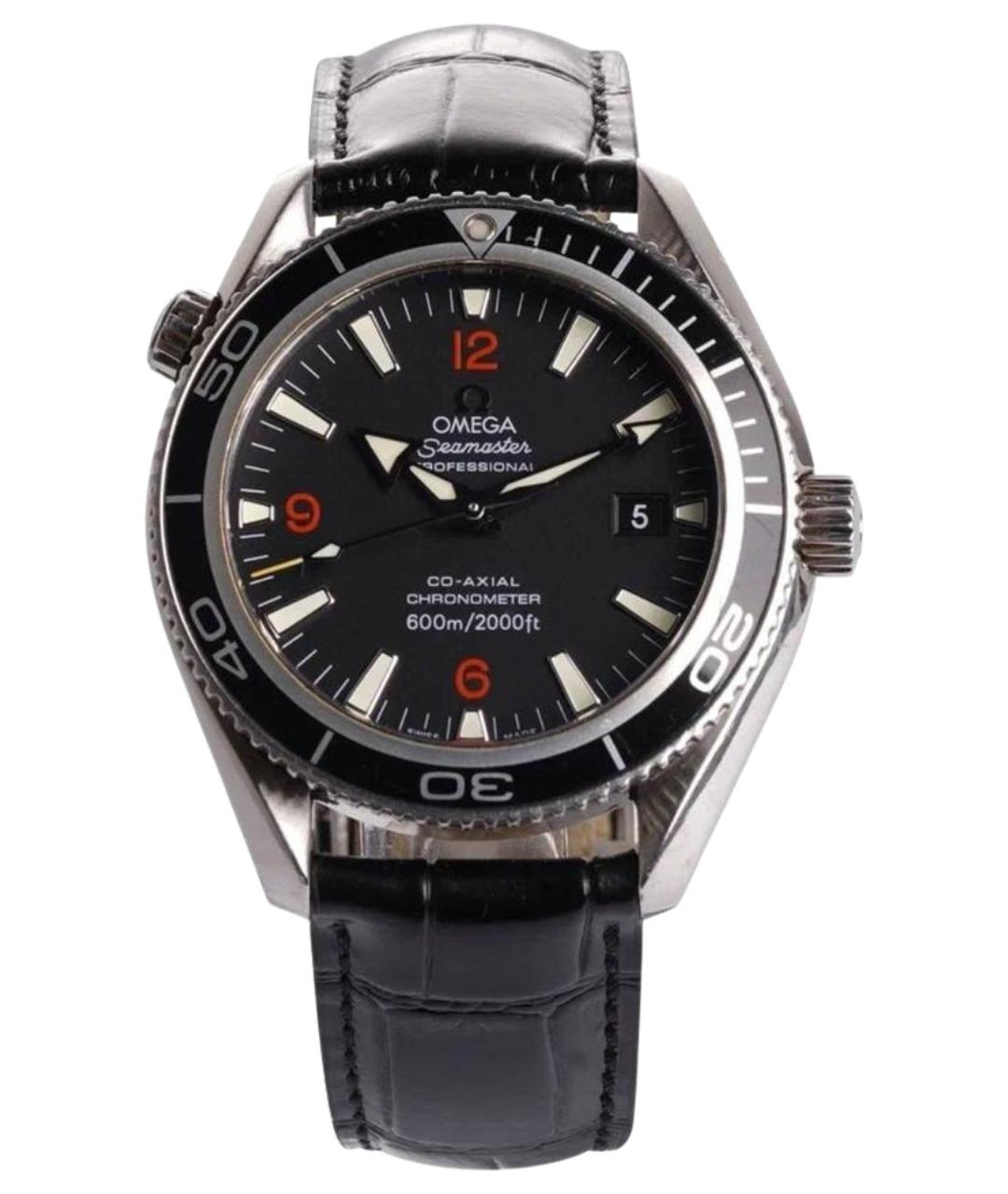 OMEGA Черные стальные часы, фото 1