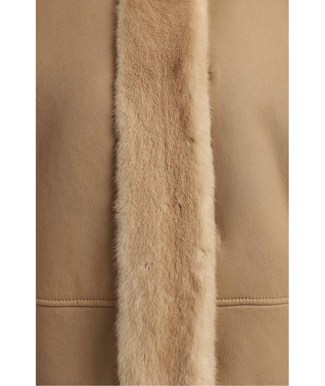 CHRISTIAN DIOR Бежевая кожаная дубленка, фото 3