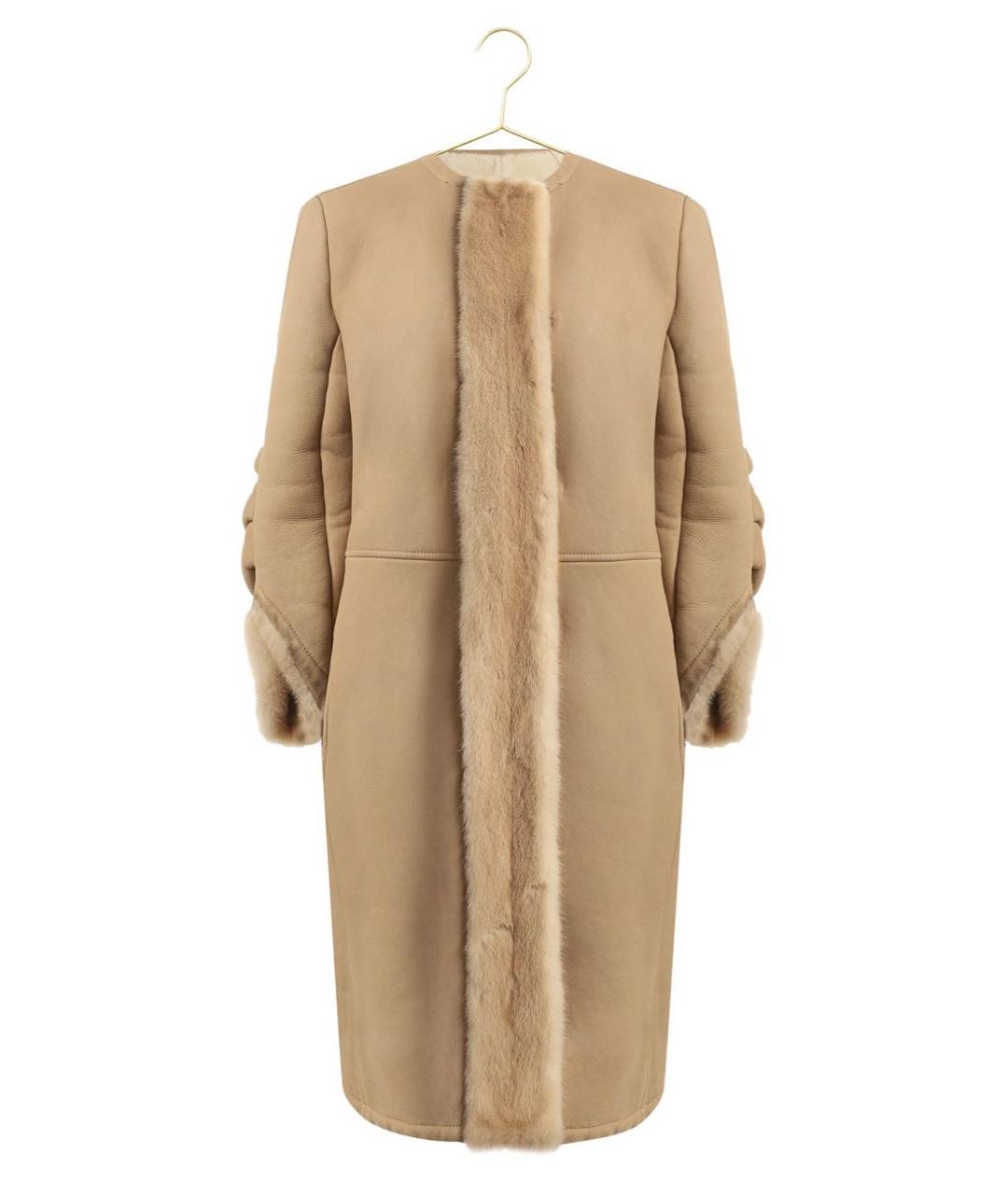 CHRISTIAN DIOR Бежевая кожаная дубленка, фото 1